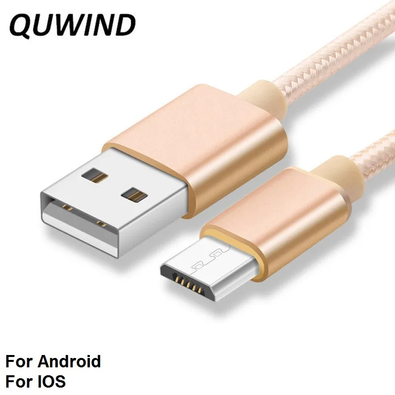 QUWIND 1 м 2 3 нейлоновый Плетеный Micro Usb или 8 контактный кабель для зарядки данных iPhone