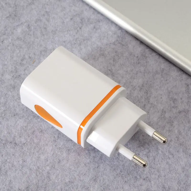 EU Orange Charger USB Зарядное устройство стены Зарядное устройство s 5V 2.1A адаптер для зарядки через для iPhone 11 XR XS Max EU Plug светодиодный USB телефон Зарядное устройство для Xiaomi Mi Note 10 - Тип штекера: EU Orange Charger