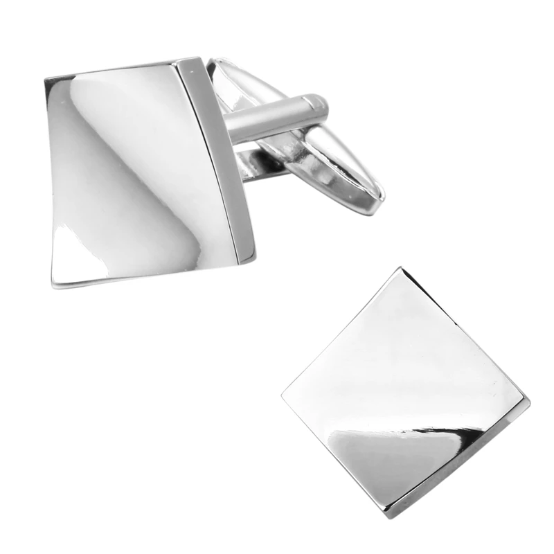 

Лидер продаж, высококачественные латунные лазерные металлические серебрисветильник складные запонки с квадратным лицом, свадебный подаро...