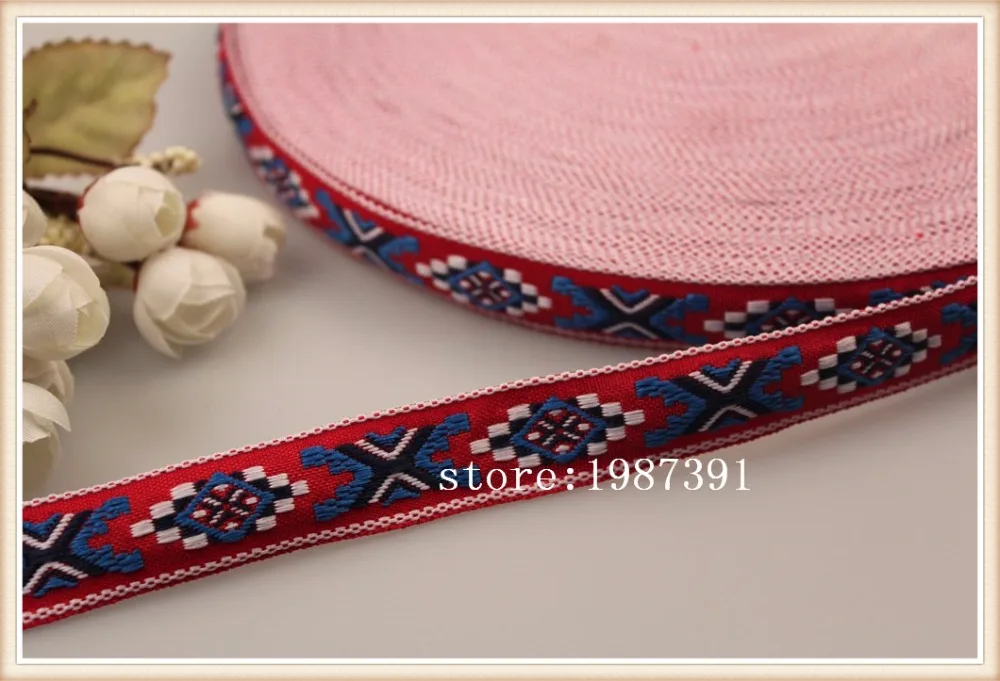 2 см 10 ярдов/партия Полиэстеровая плетеная жаккардовая лента с геометрическим