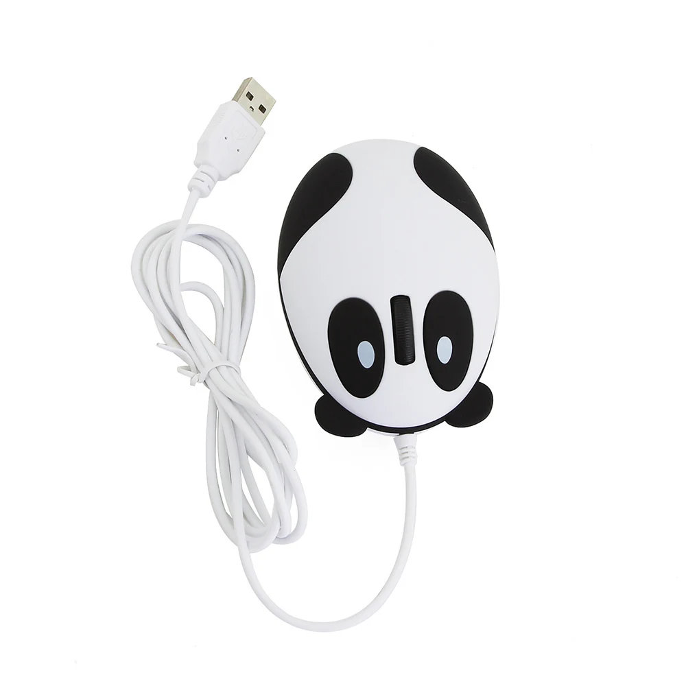 Проводная мышь панда эргономичная 1600 dpi USB оптическая мышь Kawaii аниме кунг-фу Панда Детская компьютерная мышь для ПК ноутбук Настольный - Цвет: Белый