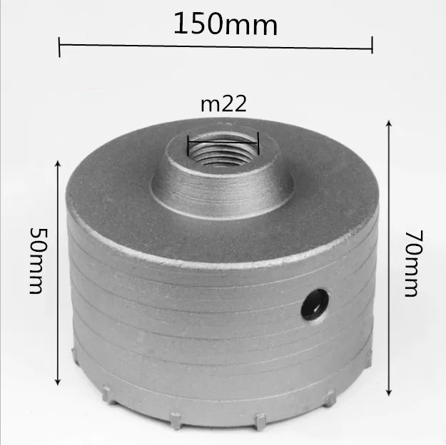 150mm Хвостовик Сверло 30-150 мм настенное отверстие пилы 110-530 мм стержень для Бетон цемент камня - Цвет: 150mm