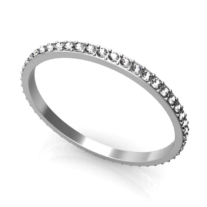 2mm Argent Ring Floya полный Циркон внутренние заполненные кольца медь для женщин нержавеющая сталь база Аксессуары Сочетание сменных колец Bague Acier - Цвет основного камня: 2mm Argent Ring