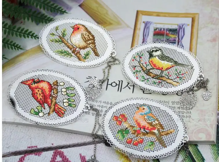 Птицы dmc нитки рукоделие Стич Вышивка крестом искусственное серебро Золотой