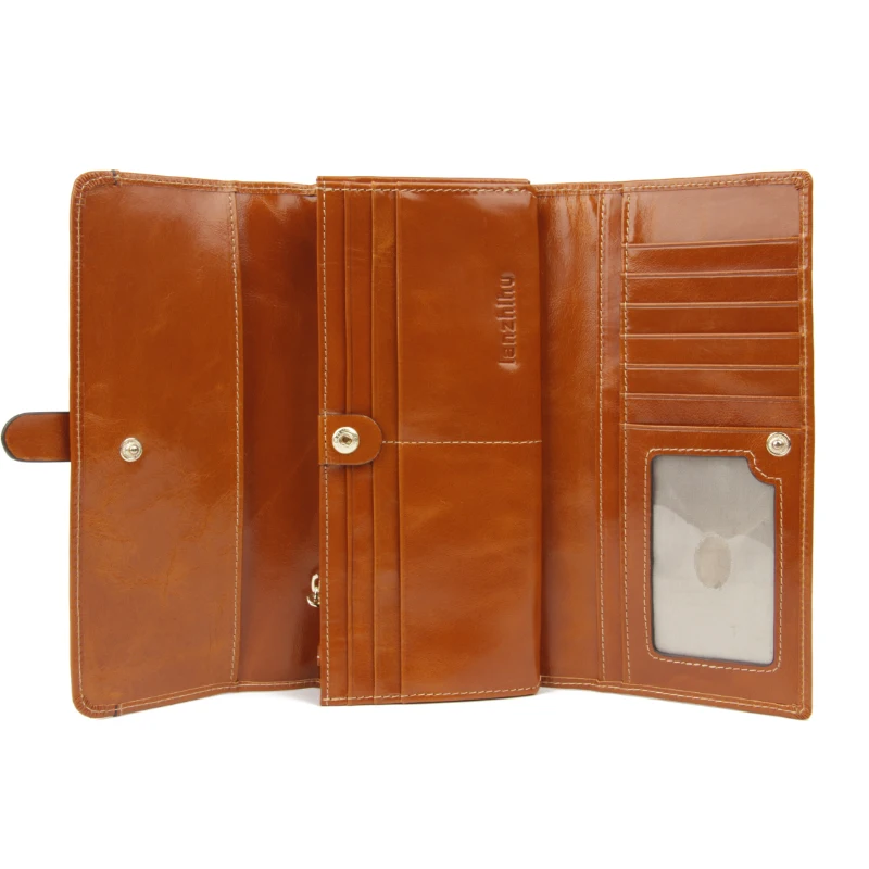 Женский кошелек из натуральной кожи органайзер коровья шкура для женщин длинный