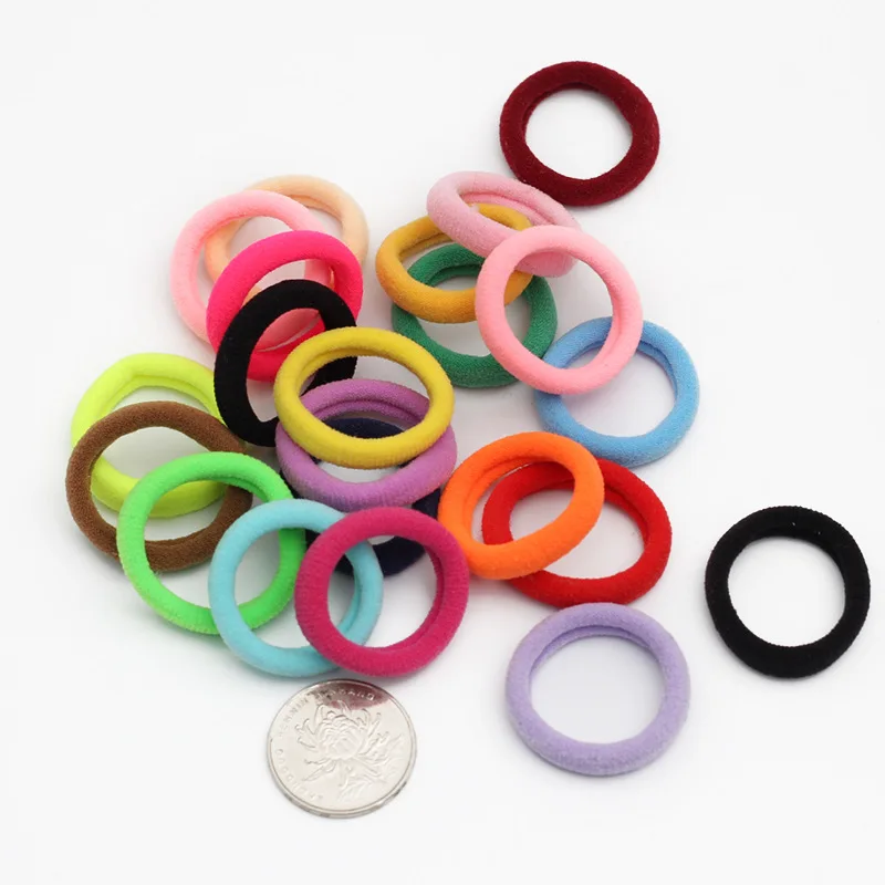 200PCS/Lot 2.5CM Good Quality Girls High Elastic Hair Bands Colorful Rope Ponytail Holder Headwear Tie Gum Accessories | Детская одежда