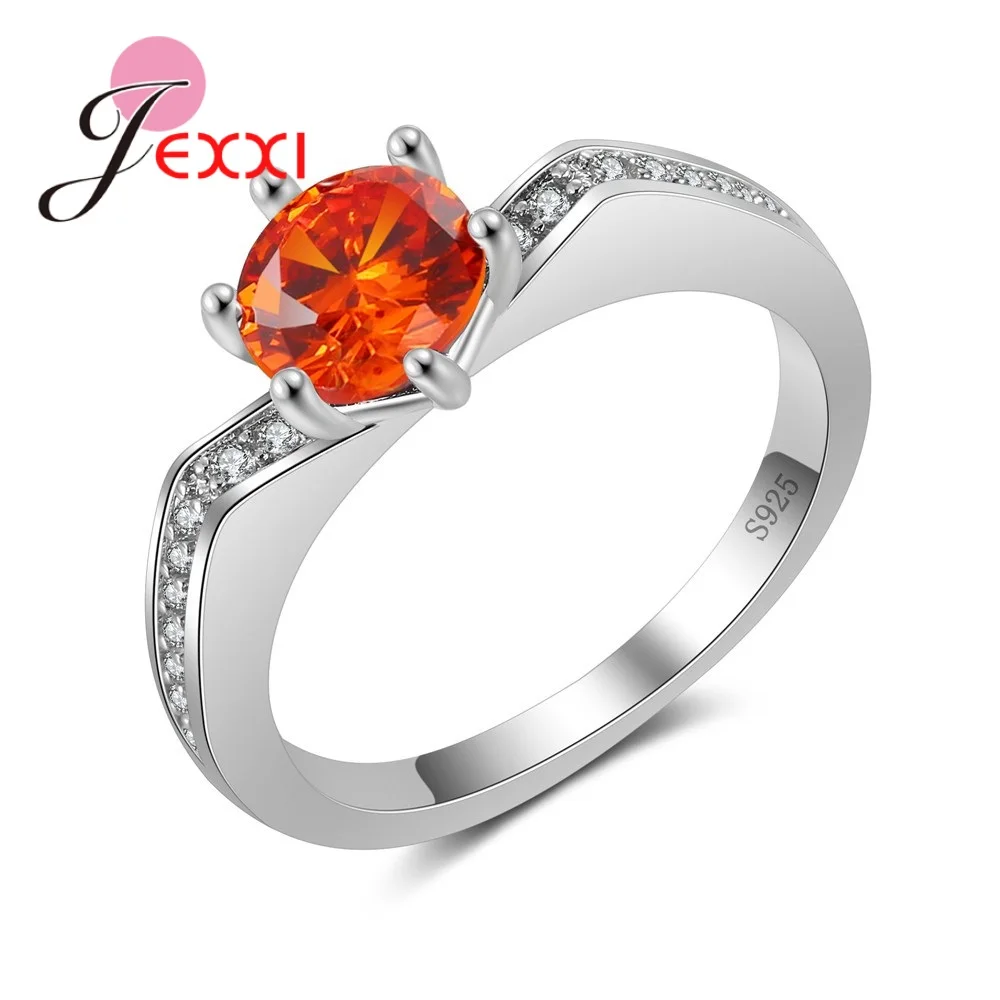 

Unique Design 925 Sterling Silver Rings For Women Lady Zircon Wedding Party Cute Crystal Accessories For Girls Engagement