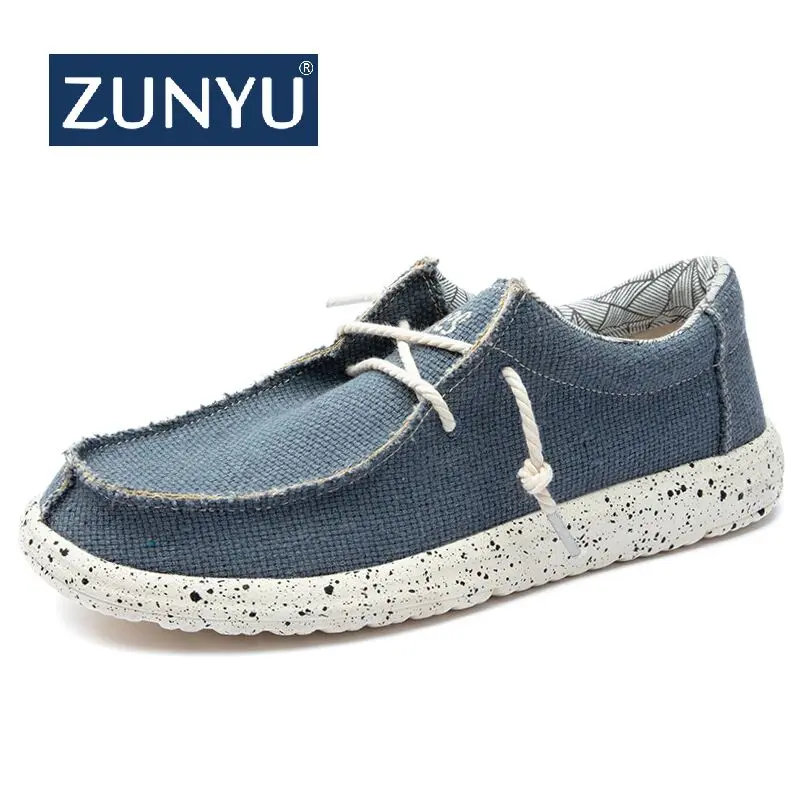 ZUNYU/Новинка года; сезон лето-осень; удобная повседневная обувь; Мужская парусиновая обувь; брендовые модные лоферы на плоской подошве; размер 48