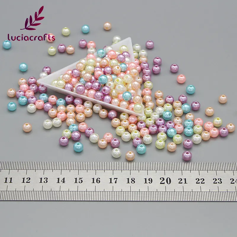 Lucia crafts 6 мм 300 шт Смешанные ABS Круглый искусственный жемчуг бусины DIY браслет для изготовления одежды ручной работы Швейные материалы E0808