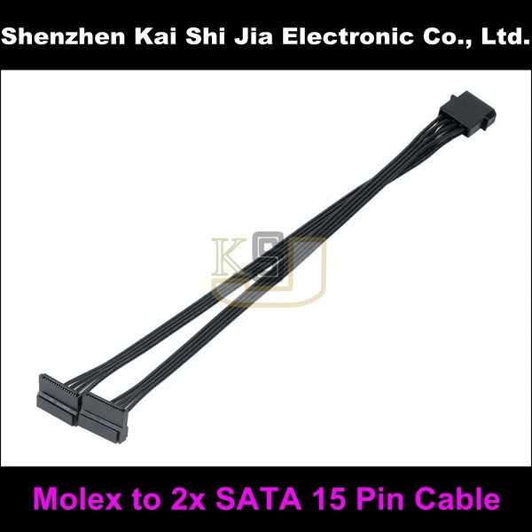 Заводская цена качественный Новый 4Pin Molex до 2x прямоугольный SATA 15Pin силовой Y