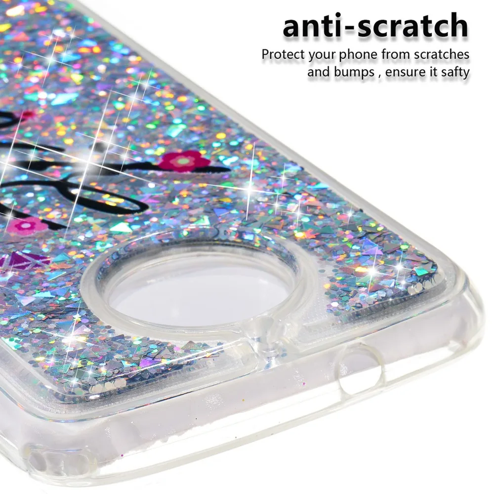 Glitter Sand Quicksand Dynamic Liquid Silicone Phone Case For Motorola Moto G5 G5s E4 C G6 2018 E5 Plus Z3 Play Back Cover Funda |