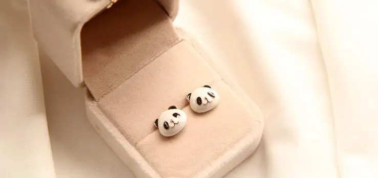 2 пары женские серьги-гвоздики в виде панды | Украшения и аксессуары