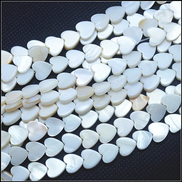 15mm 78pcs 3 струны натуральный белый корпус из бисера перламутр DIY аксессуары белого цвета Размер 8 мм 10 мм 12 мм 15 мм в форме сердца - Цвет: 15mm 78pcs