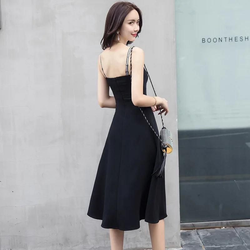 

Plus Size Asymmetrical Summer Dress Women Black Strapless Spaghetti Strap Sleeveless Elegant Big Swing Dress Casual Party Dress
