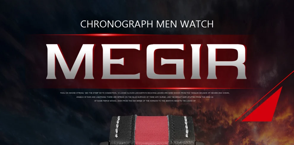 Модные Военные Спортивные часы MEGIR, мужские кварцевые наручные часы, водонепроницаемые армейские часы с кожаным ремешком, мужские часы Relogio Masculino