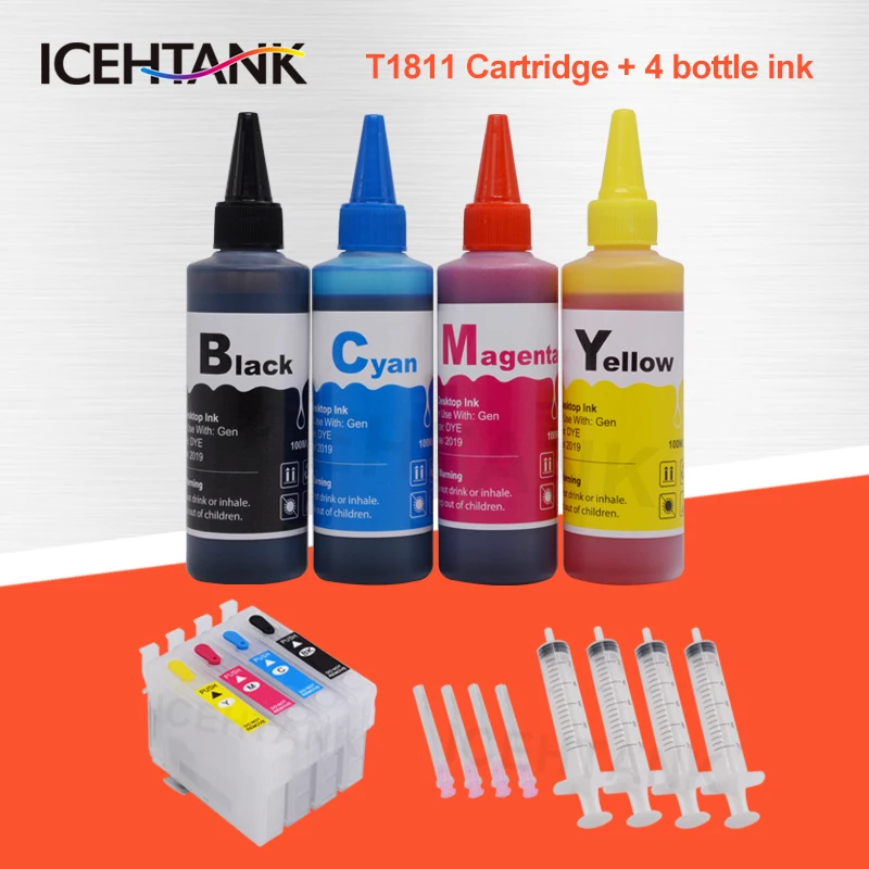 Картридж с чернилами ICEHTANK 18XL для Epson T1811 expressions Home XP 30 102 202 205 302 305 402 + чернила