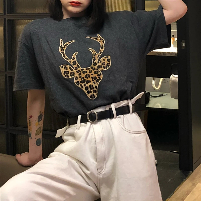 Женская модная повседневная футболка красивые топы модель FP130 весна-лето-осень