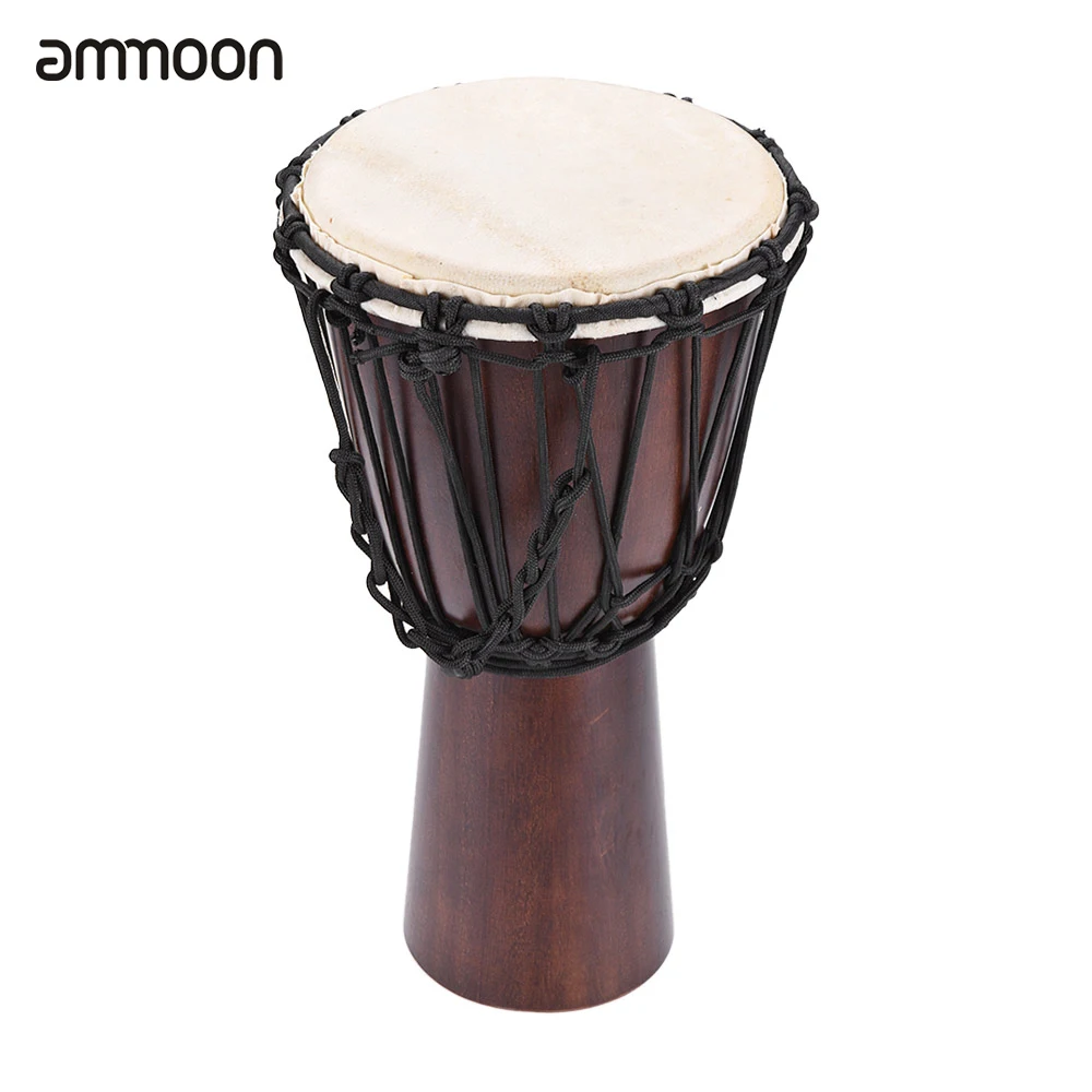 ammoon Professional 8&quot /10&quot African Drum Djembe Hand Bongo Music Percussion Instrument Select Hardwood Body Goatskin Head | Спорт и