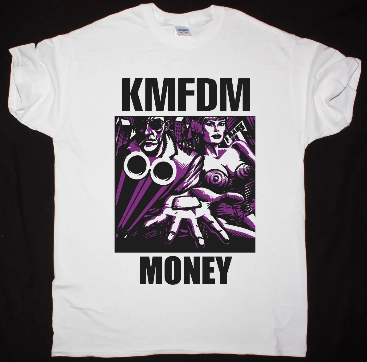 KMFDM MONEY INDUSTRIAL Передняя линия сборки лорды кислоты новая белая футболка дешевая 2019