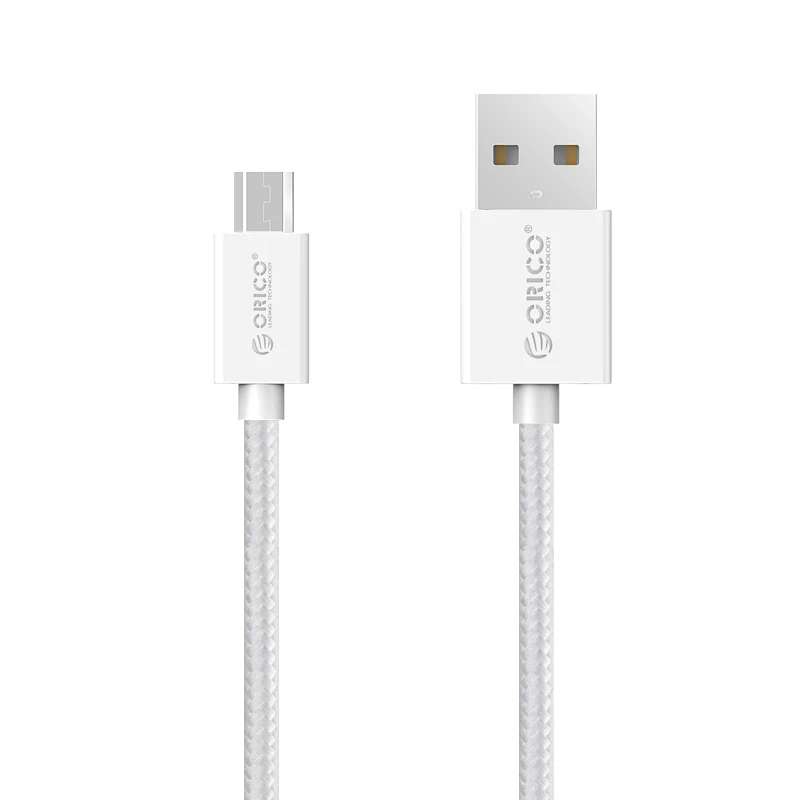 White Color ORICO Micro USB кабель 2A кабель для передачи данных и зарядки телефона для samsung htc Nokia SONY Xiaomi huawei 100 см - Цвет: White Color