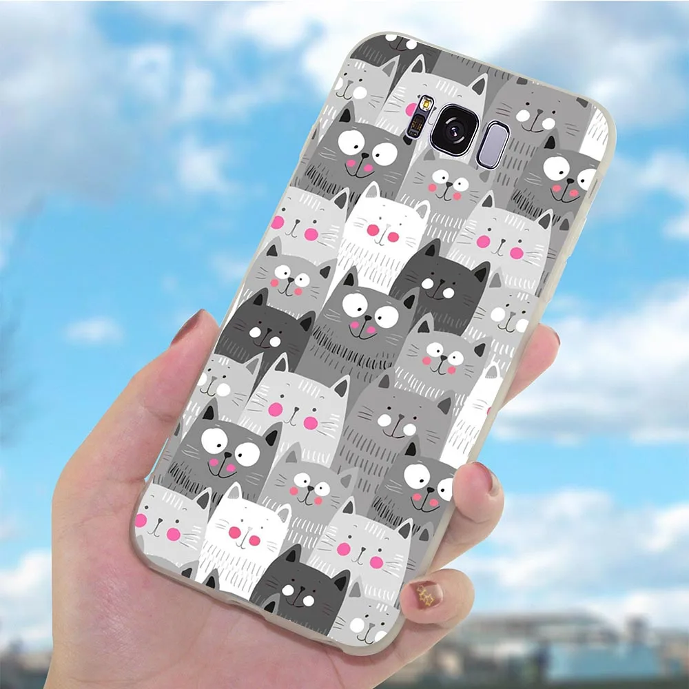 Мягкие чехлы из ТПУ чехол для Samsung Galaxy S6 M10 M20 M30 S7 Edge S8 S9 S10 Plus S10e Note 8 9 с