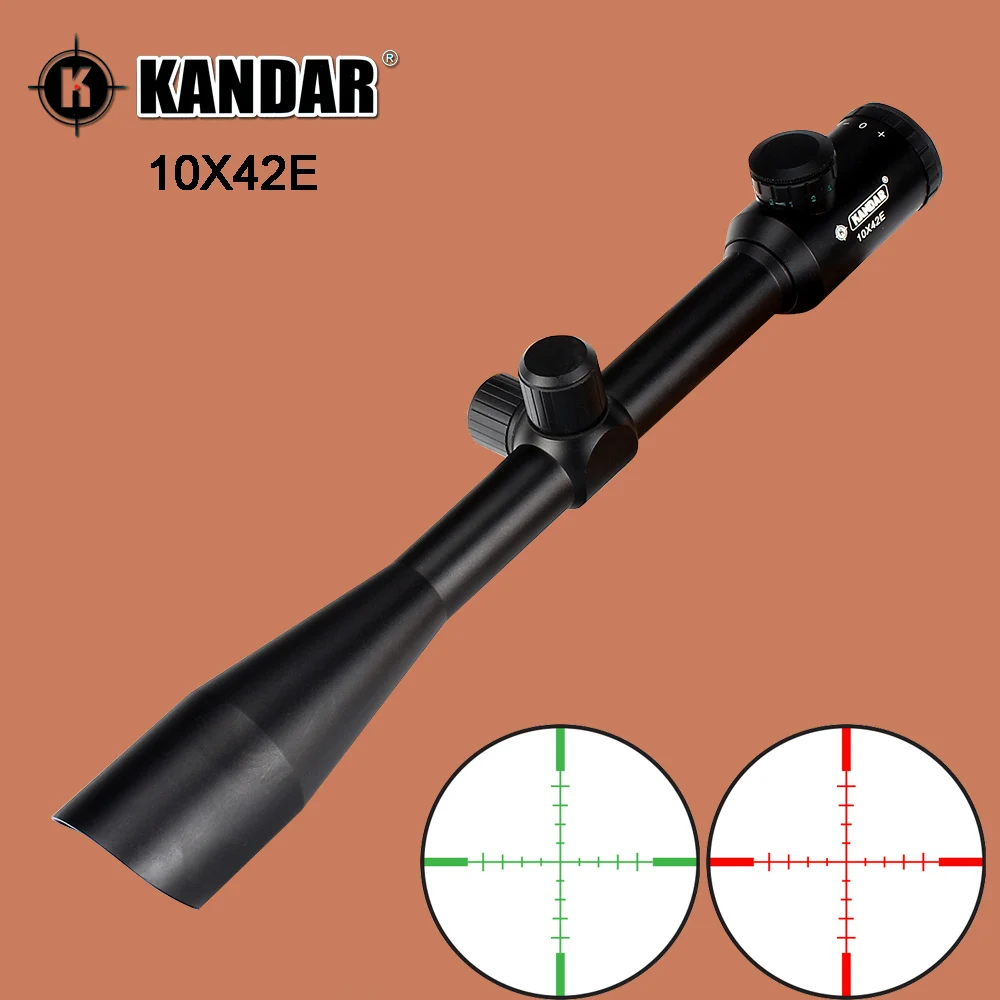 Охотничьи прицелы KANDAR 10X42E красно-Зеленая Сетка с встроенным солнцезащитным
