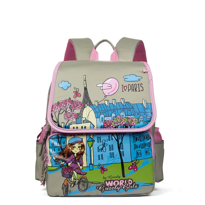 Гризли дети мультфильм детская сумка ортопедические водонепроницаемые школьные