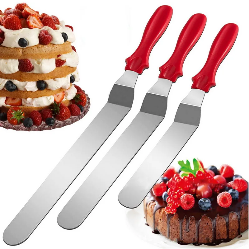 4pcs red Пластиковая тарелка для торта вращающаяся противоскользящая подставка для торта украшение стола для торта лопатка для торта DIY кухонный инструмент для выпечки - Цвет: 4pcs red