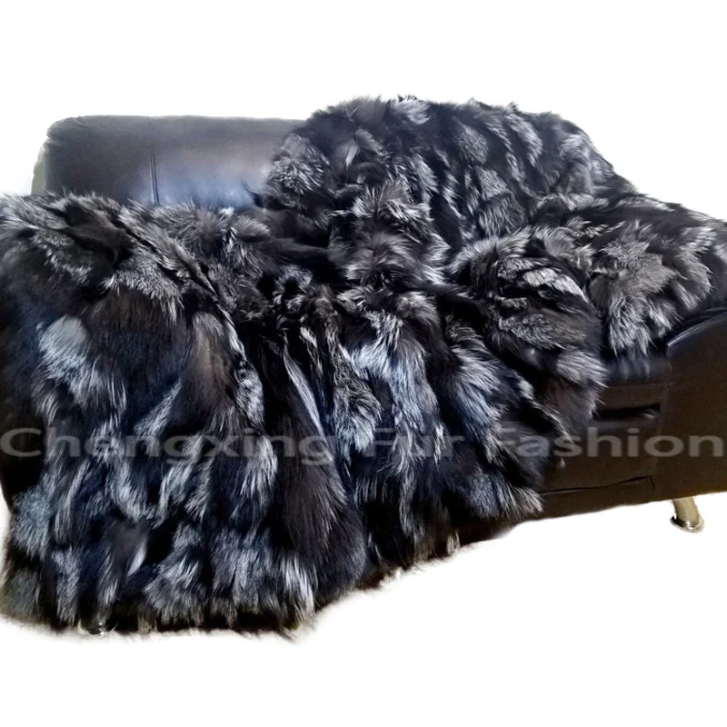 CX D 82 2021 новый продукт носки Башмачки из меха черно бурой лисицы Одеяло/меха