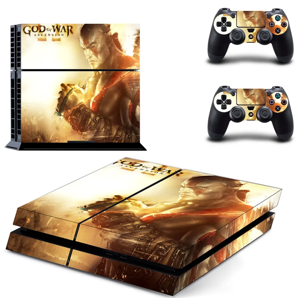 Виниловая наклейка на кожу игровой God of War PS4 для консоли Sony PlayStation 4 и 2 контроллера