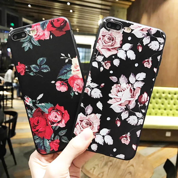 Kerzzil Роскошный Ретро 3D рельефный чехол с цветами для iPhone 7 6 6S Plus Мягкий ТПУ