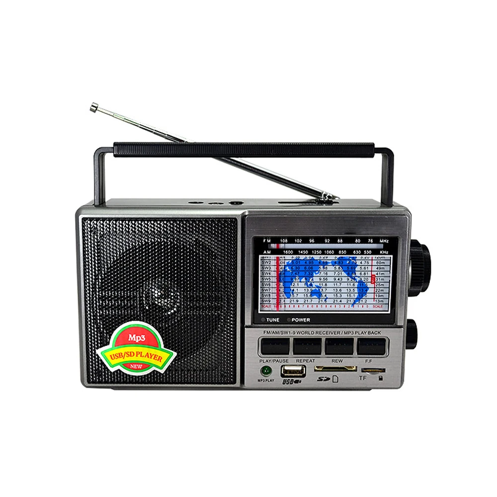 JINSERTA FM/AM/SW World Band радио приемник MP3 плеер с диапазоном дисплей экран Поддержка U диск/SD карта/TF карта воспроизведения