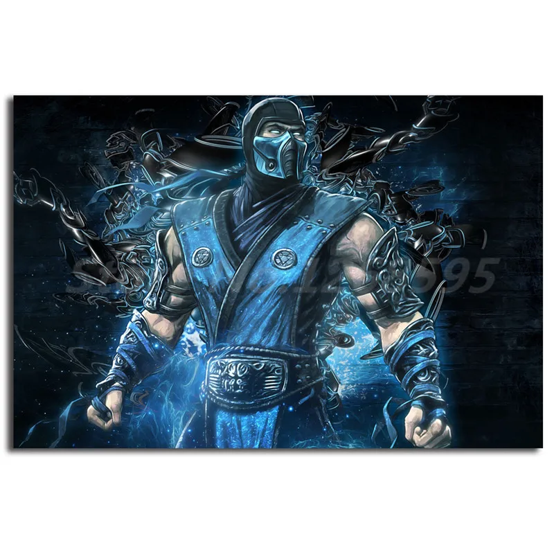 Mortal Kombat игра Sub истребитель Зеро HD Холст Плакаты печать настенная живопись