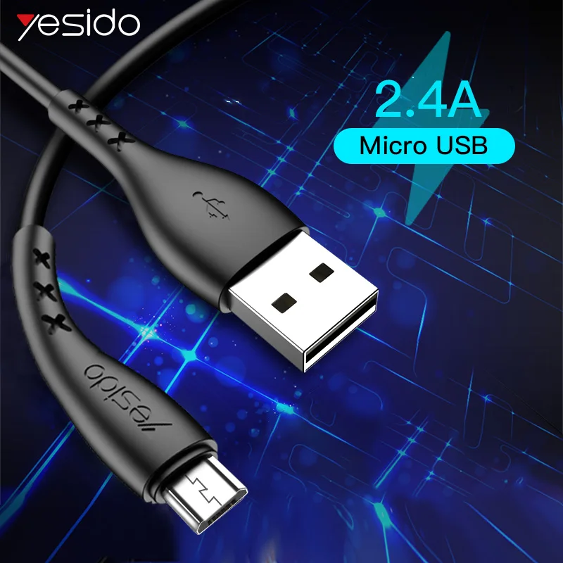 Кабель Micro USB Yesido CA26 шнур 2 4 А кабель для быстрой зарядки и передачи данных Samsung Xiaomi