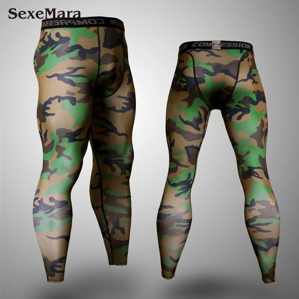 Trousers SexeMara, быстросохнущие камуфляжные мужские комплекты для бега, Компрессионные спортивные костюмы, обтягивающие колготки, одежда для спортзала, фитнеса, камуфляжная спортивная одежда - Цвет: Trousers