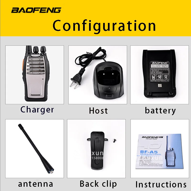 (4 шт.) BaoFeng UHF рация BF A5 16CH VOX + Функция скремблера Бесплатная доставка