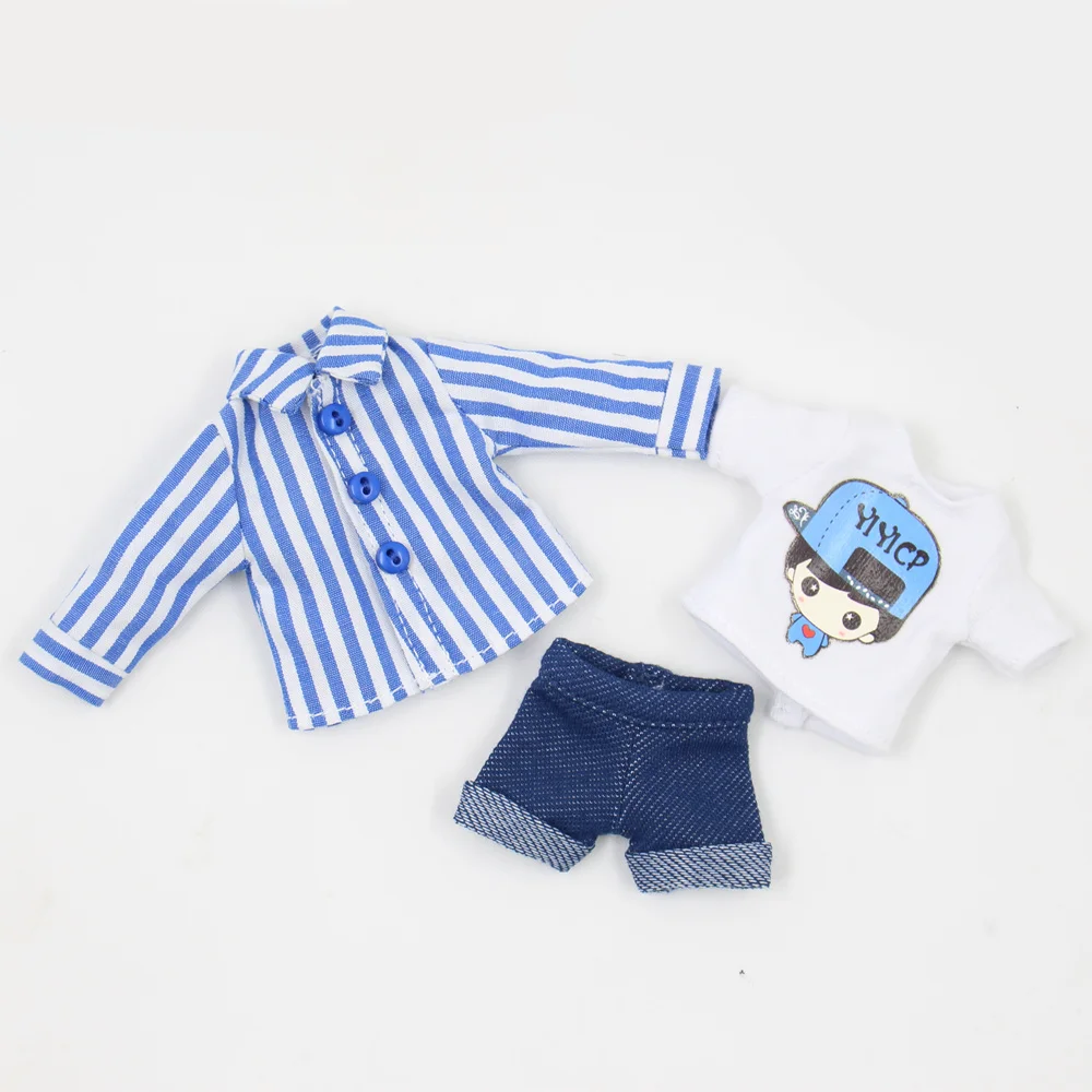 Наряды для Middie Blyth doll белая футболка с синей полосой и джинсы брючный костюм 20 см