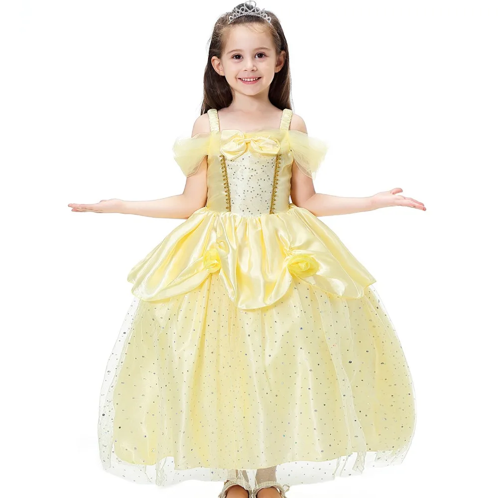 Belle Dress up Princess Girls Cosplay Beauty and The Beast Costume Birthday Party Clothes Children Gown | Детская одежда и обувь