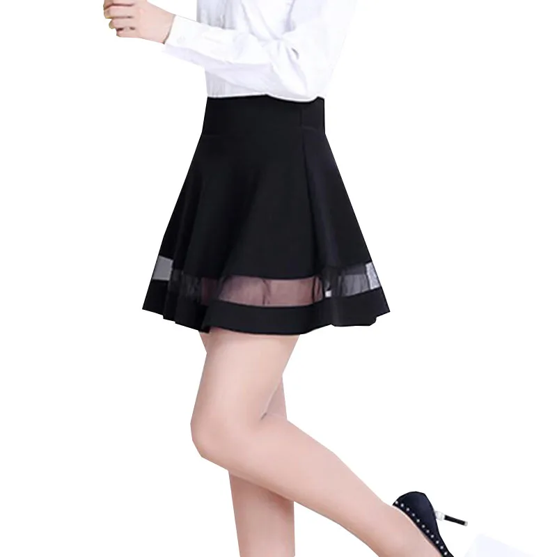 Новинка 2017 стильные юбки с высокой талией Женская сетчатая юбка в стиле пэчворк