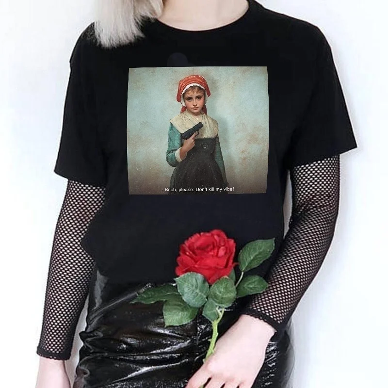 Starqueen JBH пожалуйста не убивайте меня топ с надписью Don Kill My Vibe забавная футболка Meme