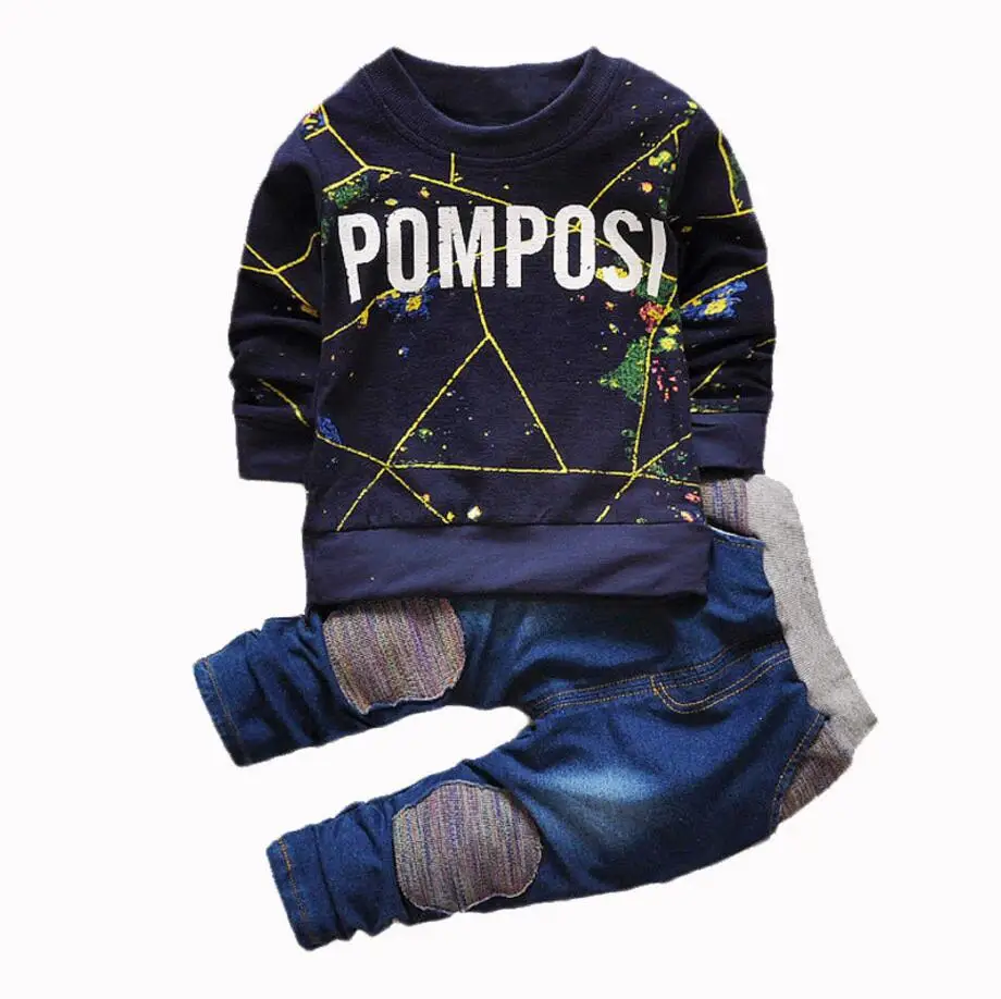 New Boys Clothes Spring Kids Sport Suit Children Clothing Sets Letter T-Shirt+Pants 2Pcs Outfit Autumn Baby Tracksuits |
