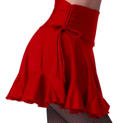 Red skirt Черные, красные юбки для латинских танцев для женщин, сексуальные костюмы, Женская юбка для латинских танцев, женская одежда для сальсы, ча, тренировочная одежда, одежда, 3 цвета - Цвет: Red skirt