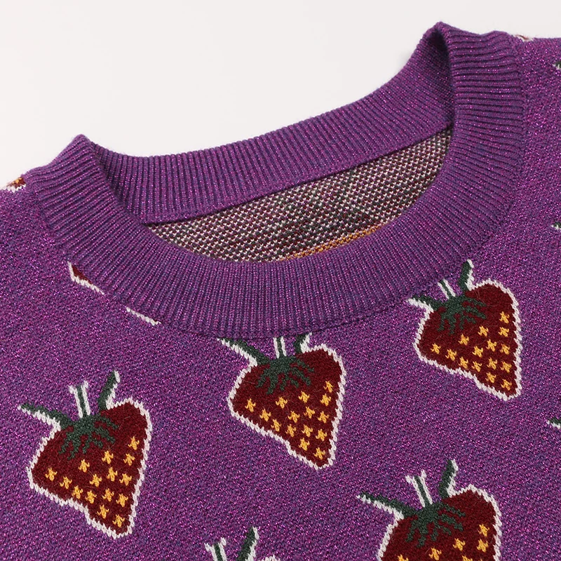 Зимний Рождественский фиолетовый свитер Пуловеры Для женщин взлетно-посадочной