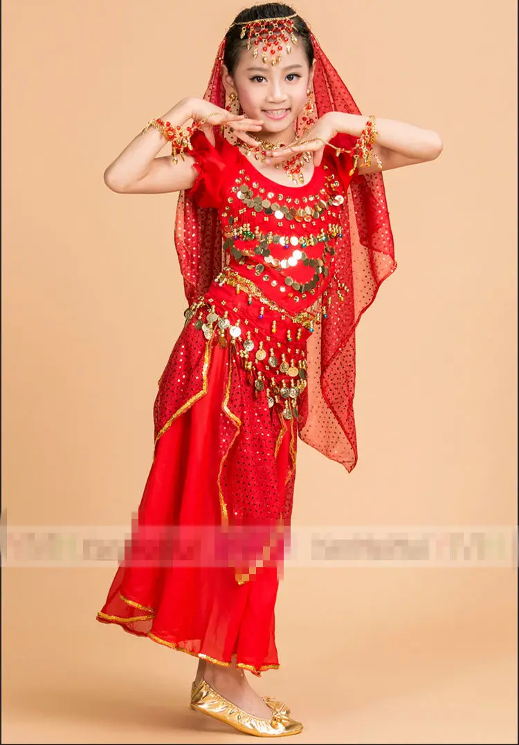 Детские костюмы для танца живота набор восточных танцев девочек одежда