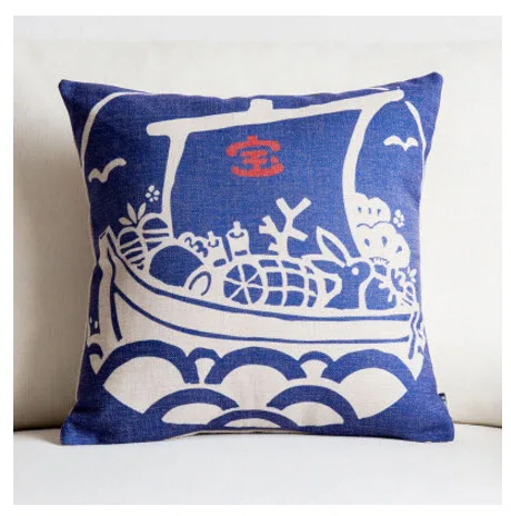 Декоративный чехол для подушки в японском стиле укиё Э|decorative throw|message pillowgift pillow |