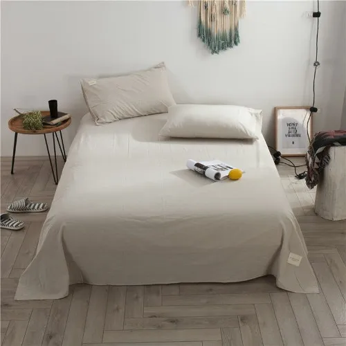 bedsheet 9 Sabanas de algodon хлопок плоский лист Твин Полный queen King Размер простыни набор для Колледжа Общежития синий серый коричневый цвет - Цвет: bedsheet 9