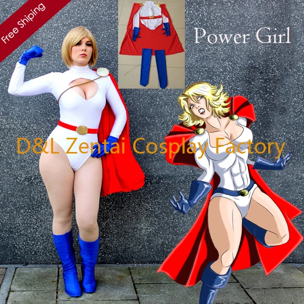 Бесплатная доставка DHL Хэллоуин косплей зентай костюм сила девушка белый лайкра