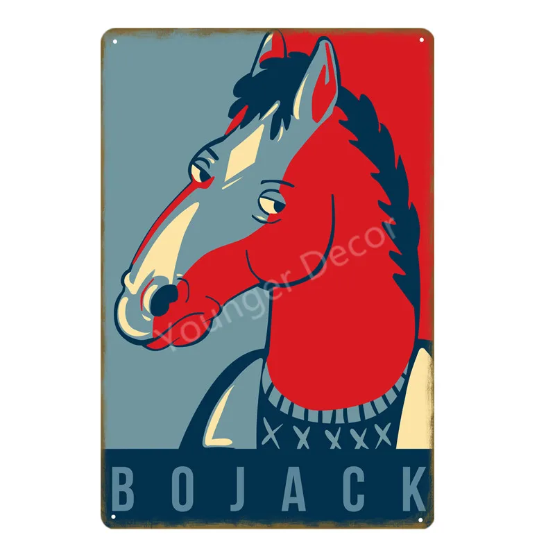 Where's BoJack Horseman металлический плакат классический ТВ мультфильм ретро оловянные знаки для дома для бара, клуба, магазина Декоративный Настенный декор YD047 - Цвет: YD1074D