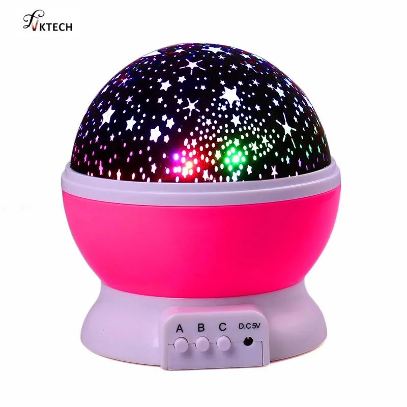 Pink Светодиодный ночник, проектор, звезда, луна, небо, вращающийся сон, Романтический светодиодный USB проекционный светильник для детей, детская спальня, подарок, Прямая поставка - Испускаемый цвет: Pink
