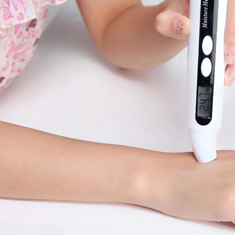 1 шт. женский жидкокристаллический цифровой измеритель влажности кожи тестер